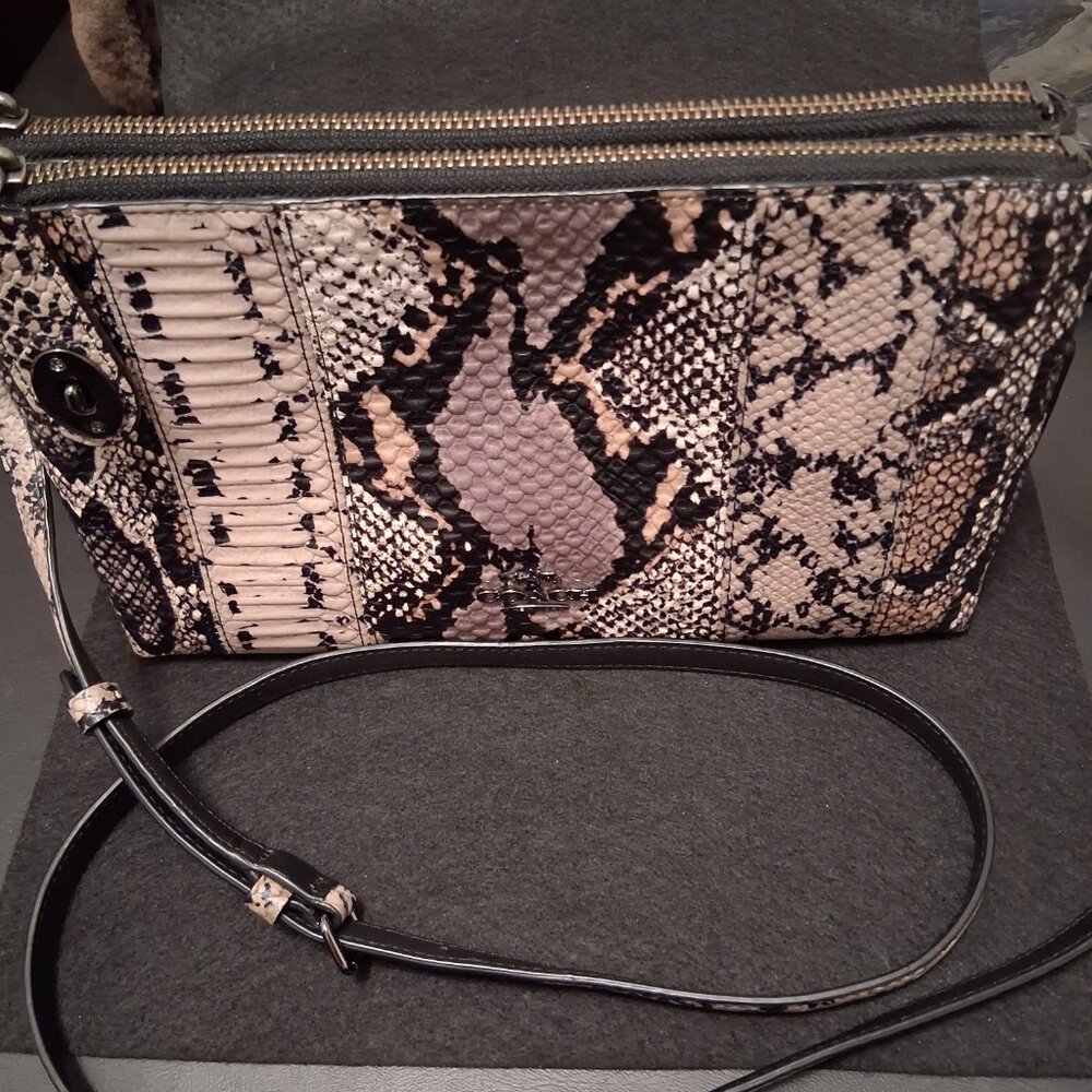 Coach Crosby Mix Material Exotic Crossbody and a Signature Patent Wristlet - Picture 2 of 15